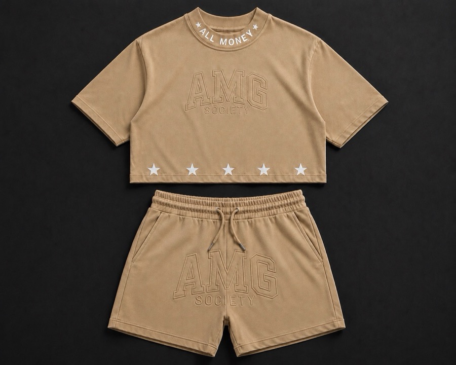 AMG Society All Money Crop Set — Tan