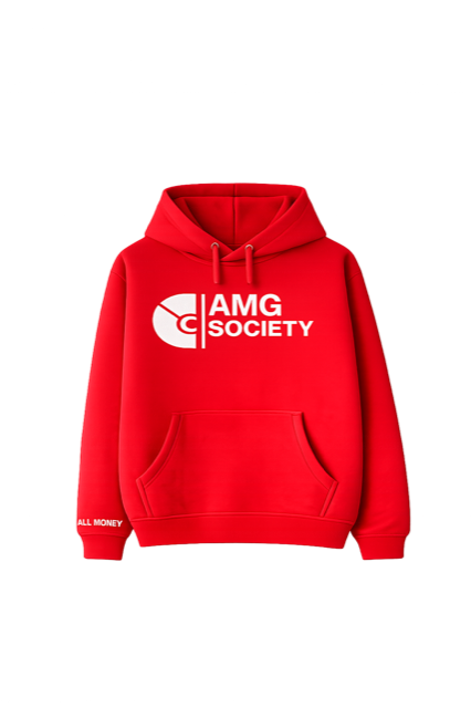 AMG Society Hoodie — Crimson Red