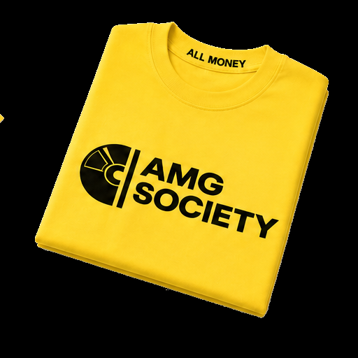 AMG Society yellow tee folded