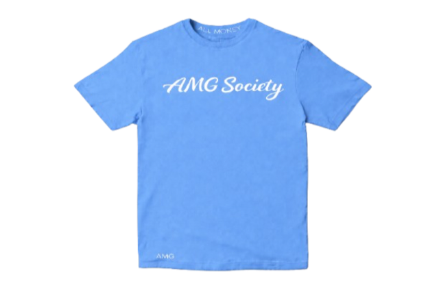 AMG Society Script Tee — Onyx Black