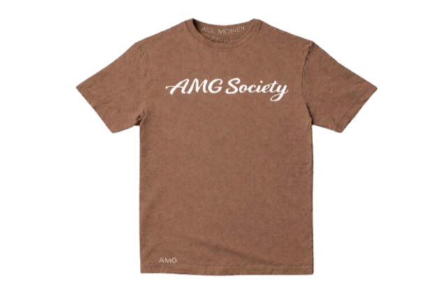 AMG Society Script Tee — Espresso Brown