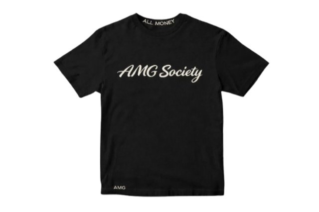 AMG Society Script Tee — Carolina Blue