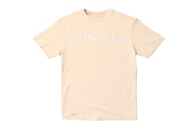 AMG Society Script Tee — Cream