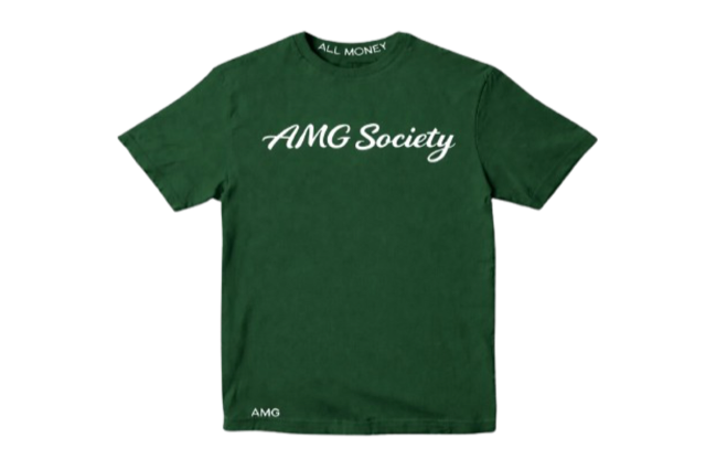 AMG Society Script Tee — Forest Green