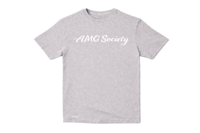 AMG Society Script Tee — Heather Gray