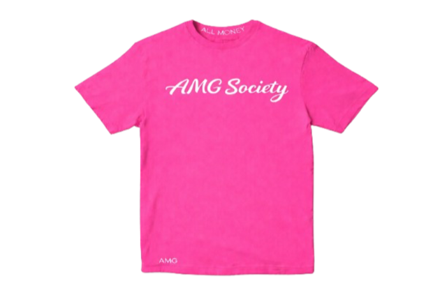 AMG Society Script Tee — Hot Pink