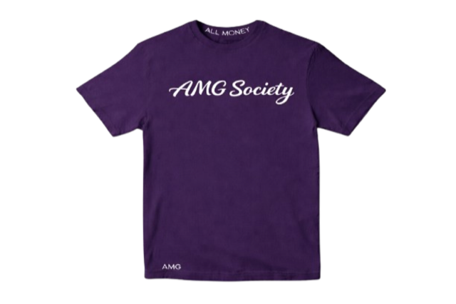 AMG Society Script Tee — Royal Purple