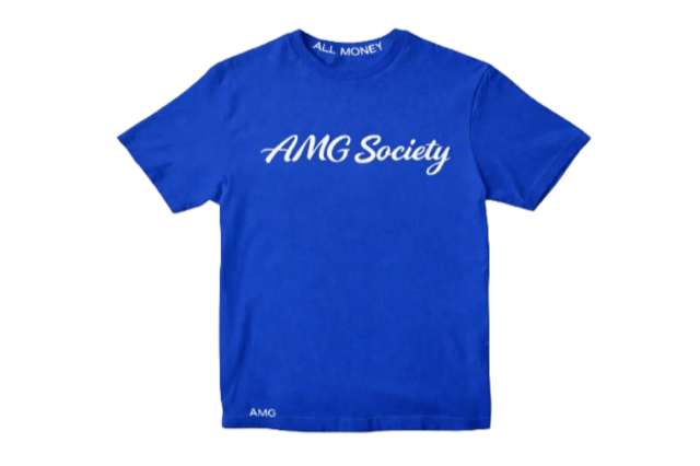 AMG Society Script Tee — Royal Blue
